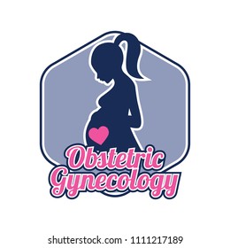 obstetrics gynecology logo for doctor or clinic, vector illustration
