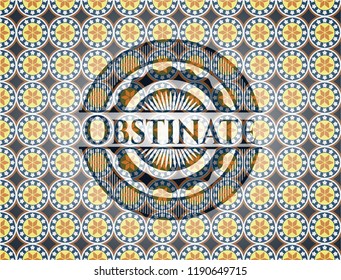 Obstinate arabesque emblem background. arabic decoration.