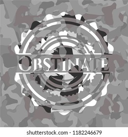 Obstinate grey camo emblem