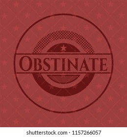 Obstinate retro red emblem