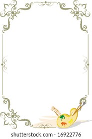 obstract frame with a paint pallet