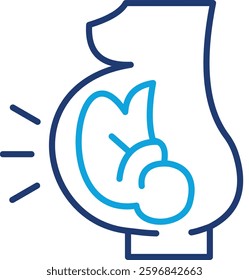 Obstretics Icon Line Color Vector Illustration
