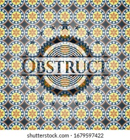Obstruct arabesque style badge. arabic decoration.