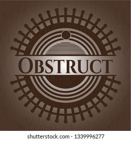 Obstruct badge with wood background