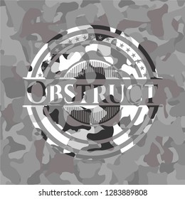 Obstruct on grey camouflage pattern