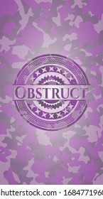 Obstruct pink on camouflage texture. Vector Illustration. Detailed.