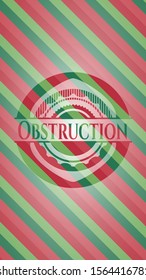 Obstruction christmas colors emblem. Vector Illustration. Detailed.