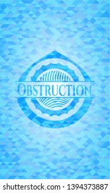 Obstruction Light Blue Mosaic Emblem