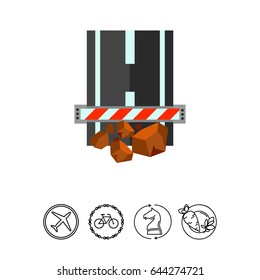 Obstruction on Road Vector Icon