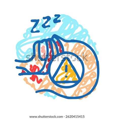 obstructive sleep apnea obesity overweight doodle icon sketch vector. obstructive sleep apnea obesity overweight sign. isolated symbol illustration