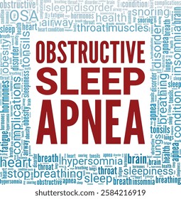 Obstructive Sleep Apnea OSA word cloud conceptual design isolated on white background.