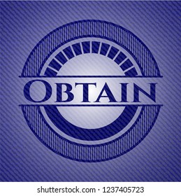 Obtain badge with denim background