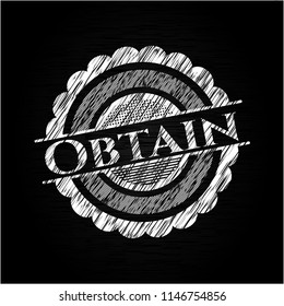 Obtain chalk emblem written on a blackboard