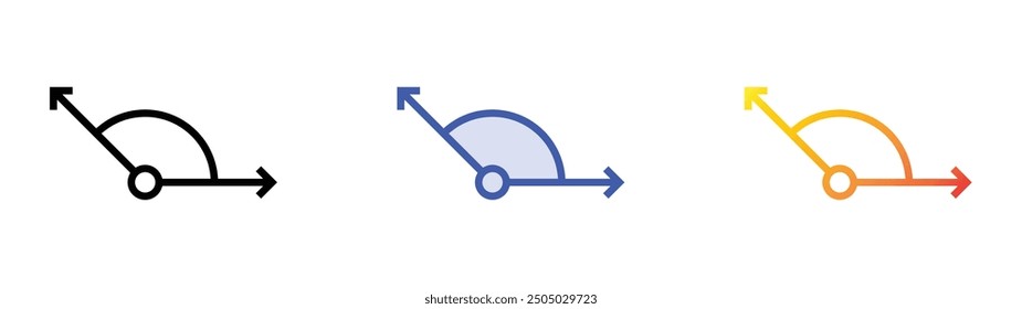 obtuse angle icon. Linear, Blue Fill and Gradient Style Design Isolated On White Background