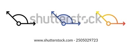 obtuse angle icon. Linear, Blue Fill and Gradient Style Design Isolated On White Background