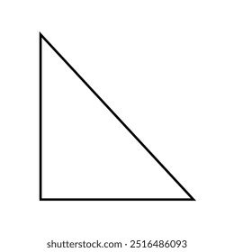 Obtuse scalene triangle in mathematics. Right angle triangle shape in geometry. Scalene triangle.