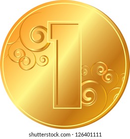 Obverse of gold coins with a pattern