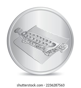 Obverse of malaysian ten sen coin isolated on white background in vector illustration