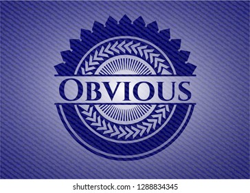 Obvious emblem with denim high quality background
