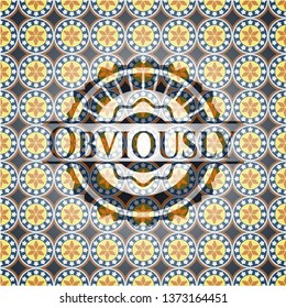 Obviously arabesque style badge. arabic decoration.