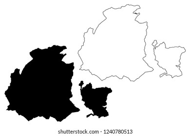 Obwalden (Cantons of Switzerland, Swiss cantons, Swiss Confederation) map vector illustration, scribble sketch Canton of Obwald map