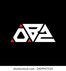 OBZ triangle letter logo design with triangle shape. OBZ triangle logo design monogram. OBZ triangle vector logo template with red color. OBZ triangular logo Simple, Elegant, and Luxurious design.