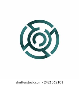 OC abstract gradient color logo design concept isolated vector template illustration
