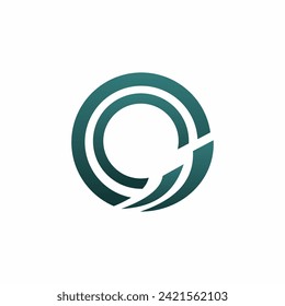OC abstract gradient color logo design concept isolated vector template illustration