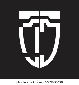 OC Abstract logo monogram with emblem style isolated on black background