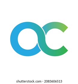 OC AC Lettering Font Abstract Eternal Loop Wave Logo Icon Symbol Icon Vector Flat
