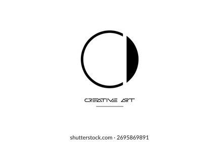 Monograma do logotipo de letras abstratas OC, CO, O, C
