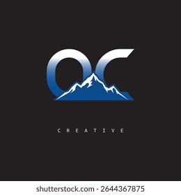  OC Creative Mountain Logo Bold Gradient Letter mark Branding Design for Business Outdoor Brands