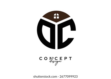 OC Creative Real Estate Monogram Logo Design in Kreisform