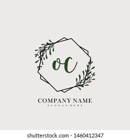 OC Initial beauty floral logo template