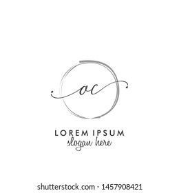 OC Initial beauty monogram logo vector