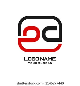 OC initial box letter logo template vector