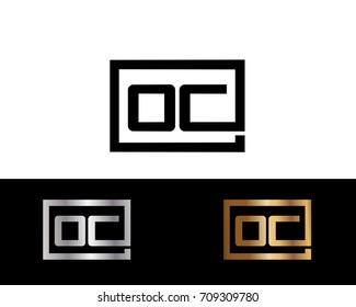 OC initial box shape Logo designs template



