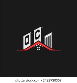 OC Initial Construction Real Estate Home Logo Design Vector