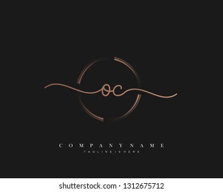 OC initial handwriting logo template vector