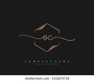 OC initial handwriting logo template vector