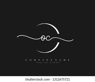 OC initial handwriting logo template vector