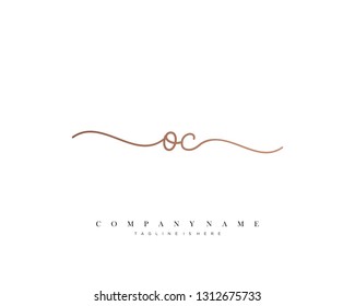 OC initial handwriting logo template vector