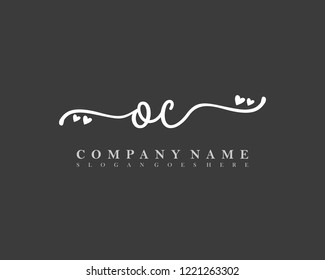 OC Initial handwriting logo vector