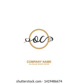 OC Initial handwriting logo vector