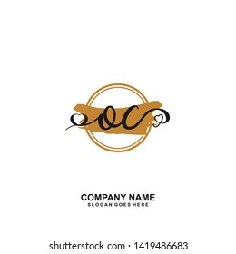 OC Initial handwriting logo vector