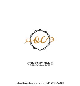 OC Initial handwriting logo vector
