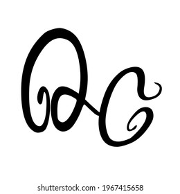 Oc logotipo manuscrito inicial para la identidad