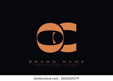 OC initial letter logo design. Letter O and C luxury alphabet letter logo icon template