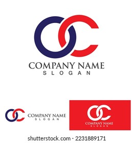 oc initial letter logo vector