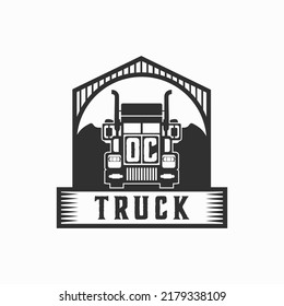 OC Initial Letter Truck Logo Design Simple Stock Vector